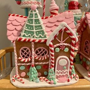 Pink Pastel Gingerbread House 9"
